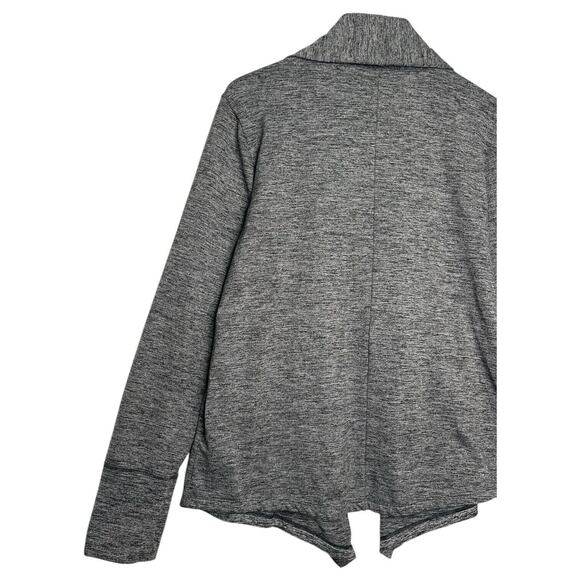 Nike Yoga Top Womens M Dri Fit Open Front Drape Cardigan Heathered Athletic Gray - Picture 10 of 16